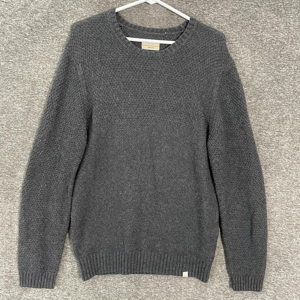 Marine Layer Sweater Mens Medium Gray Re-Spun Wool Blend Crewneck Knit Pullover